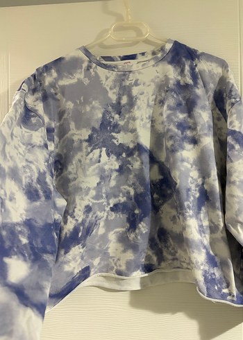 Kadın Mor Batik Desenli Sweatshirt - Görsel 3