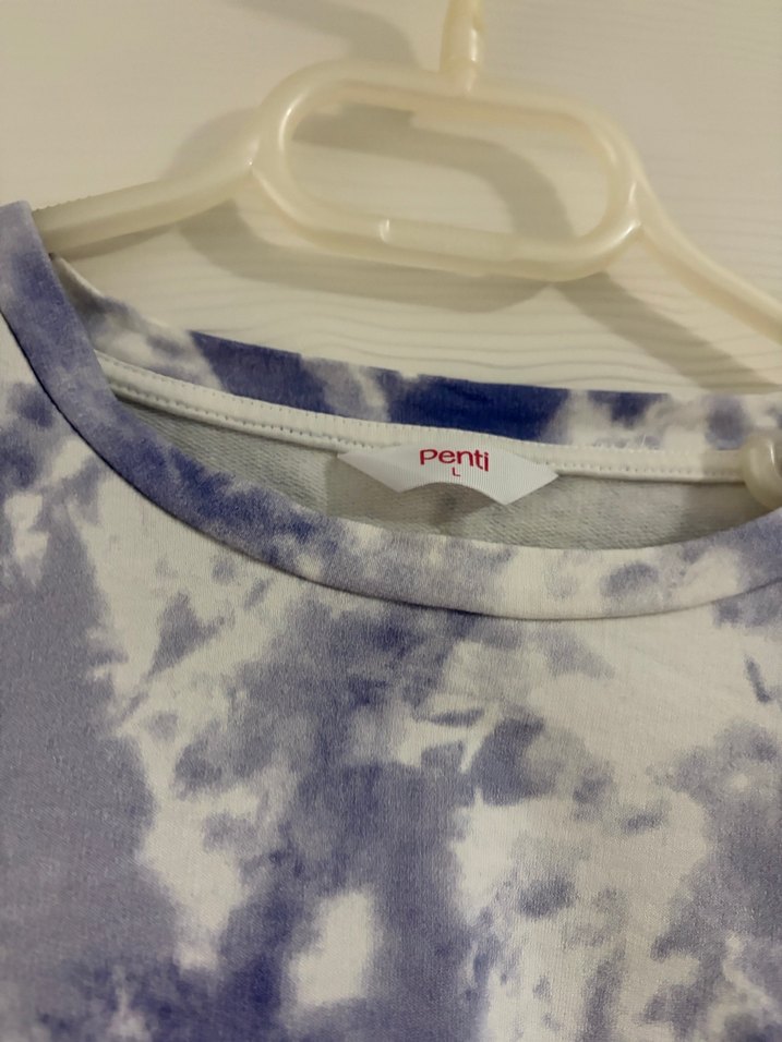 Kadın Mor Batik Desenli Sweatshirt - Görsel 2