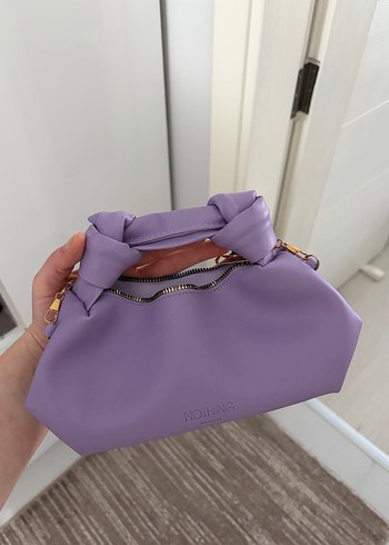 Zincir Detaylı Pastel Mor Kadın Çanta - Görsel 3