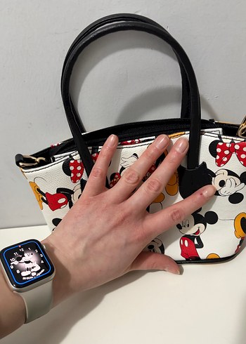 Beyaz Mickey Mouse Baskılı Kadın Çanta - Görsel 5