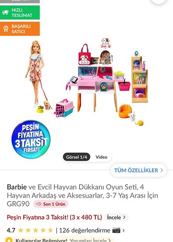 Barbie ve Evcil Hayvan Dükkanı Seti - Görsel 6