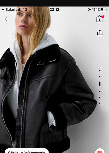 Bershka Bershka siyah çift yüzlü suni kürklü ceket