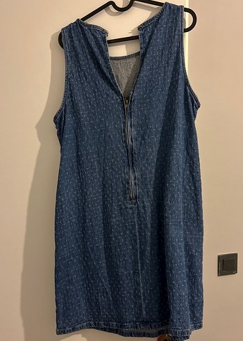 xl Beden Lacivert Kot Midi Elbise