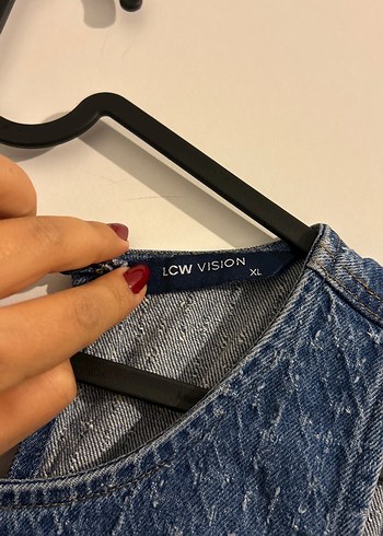 LC Waikiki Lacivert Kot Midi Elbise