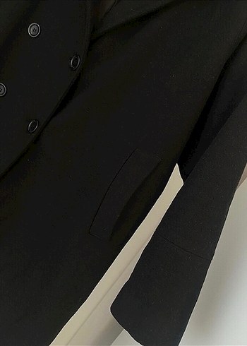 40 Beden siyah Renk Siyah Oversize Kaşe Kaban