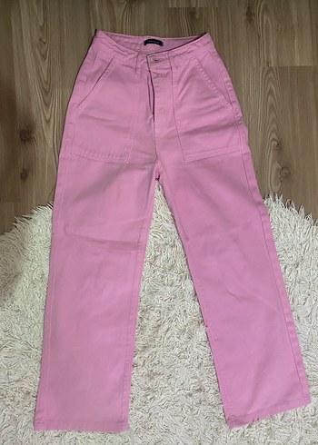 Pembe Midi Kadın Kot Pantolon