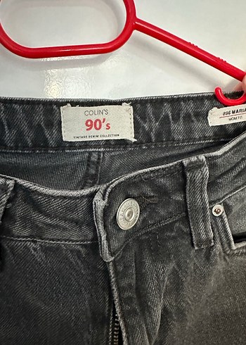 diğer Beden gri Renk Gri Bol Kesim Midi Denim Kadın Jean