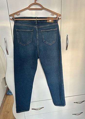 diğer Beden Kadın Lacivert Normal Boy Bol Kesim Jean