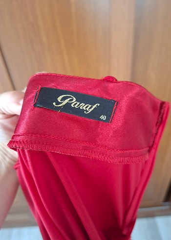 Kırmızı Tek omuz Abiye Elbise - Görsel 5