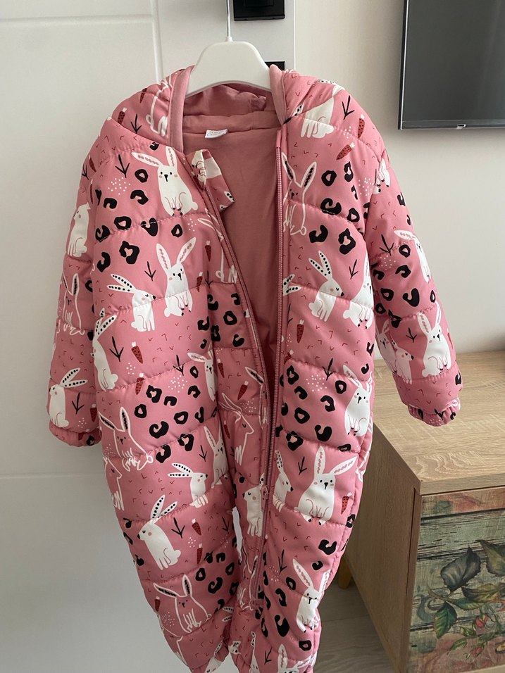 Kürk Detaylı Pembe Baskılı Bebek Kız Tulumu - Görsel 3