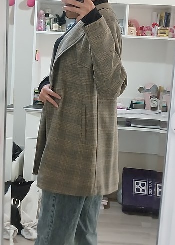 38 Beden Kareli EkoseKadın Blazer Ceket