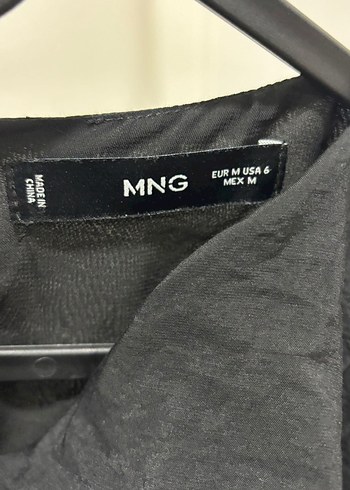 38 Beden Mango Drapeli Siyah Uzun Kadın Elbise