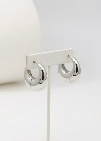 Gri Minimalist Midi Küpe