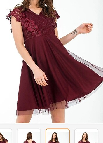 Beden bordo Renk Bordo Elbise