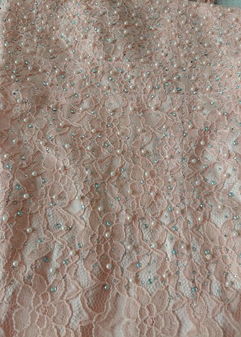 Dantel Detaylı Pembe Uzun Abiye çocuk Elbise 12 /13 yaş - Görsel 3