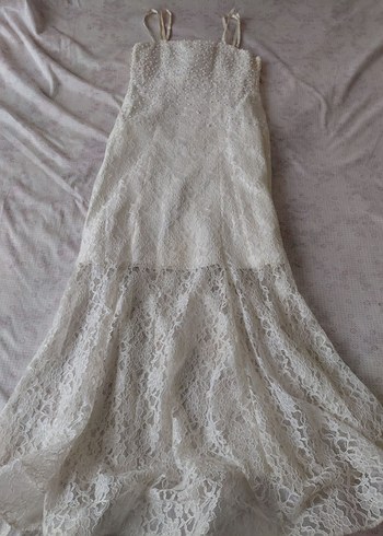 Vintage Dantelli Beyaz çocuk abiye12/13 yaş - Görsel 2