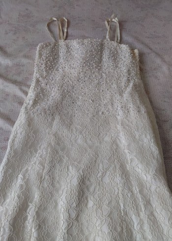 Vintage Dantelli Beyaz çocuk abiye12/13 yaş - Görsel 3