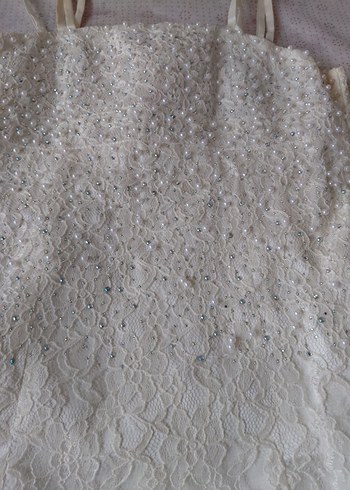 Vintage Dantelli Beyaz çocuk abiye12/13 yaş - Görsel 4