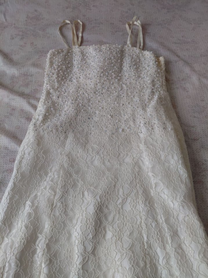 Vintage Dantelli Beyaz çocuk abiye12/13 yaş - Görsel 3