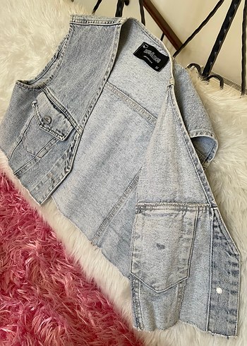 Noa&Noa Kadın Gri Kolsuz Denim Yelek