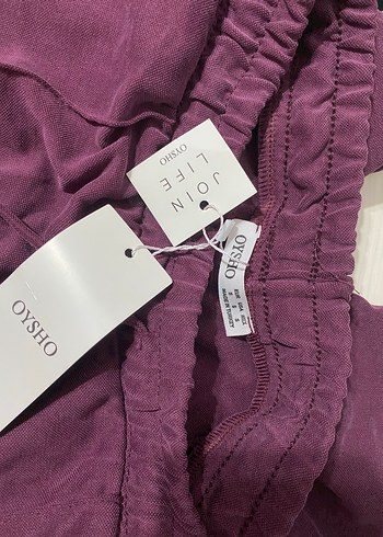 Mor Bol Kesim Rahat Kumaş Pantolon - Görsel 2