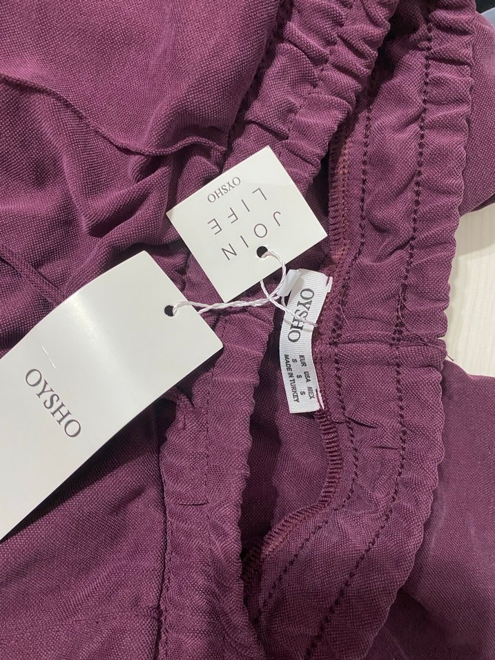 Mor Bol Kesim Rahat Kumaş Pantolon - Görsel 2