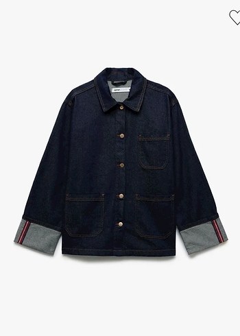 Kadın Lacivert Denim Ceket Düğmeli - Görsel 2