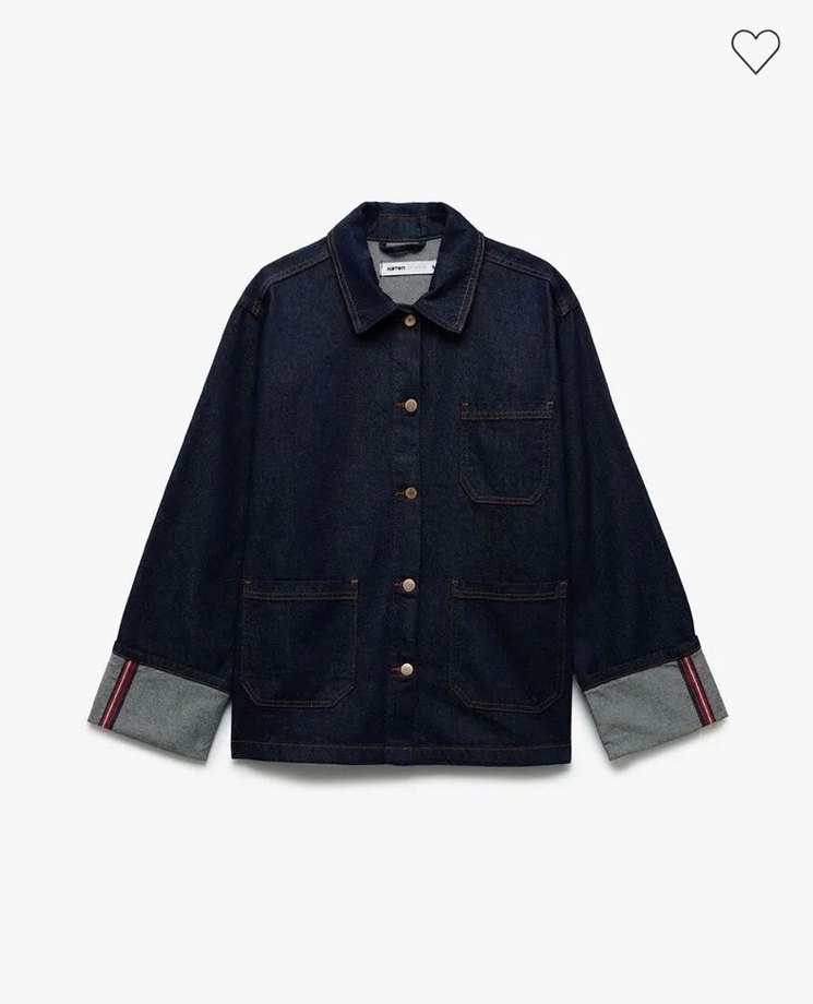 Kadın Lacivert Denim Ceket Düğmeli - Görsel 2