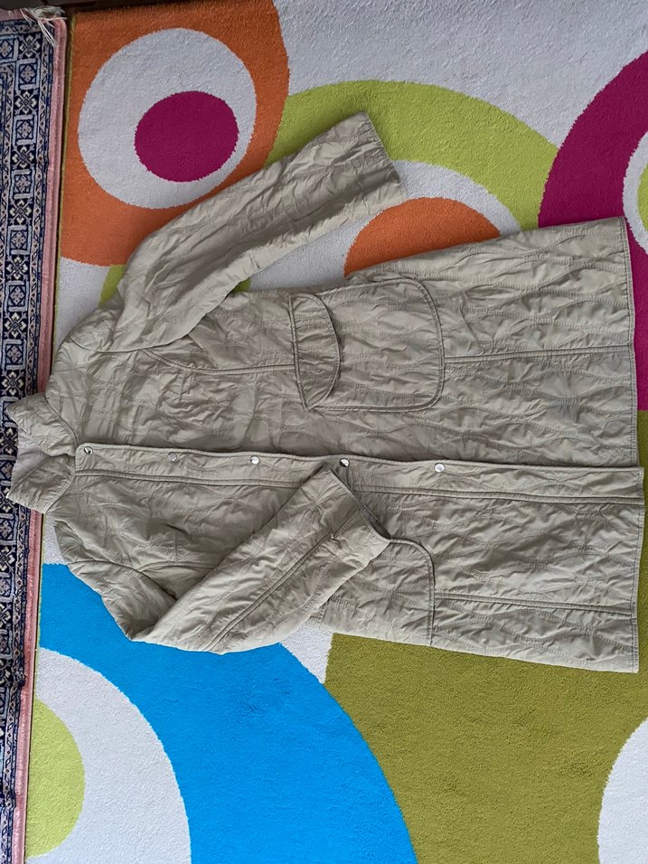 Gri Midi Düğmeli Keten Kadın Ceket - Görsel 2