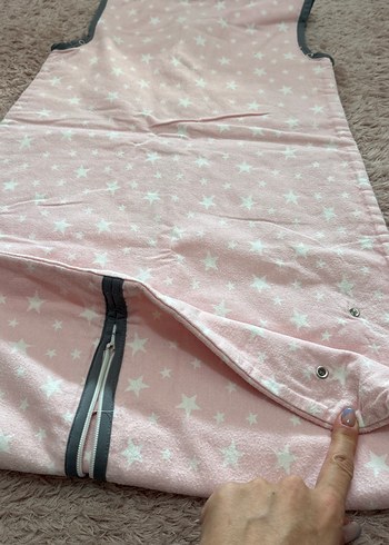 Pembe Yıldız Desenli Bebek Uyku Tulumu - Görsel 4