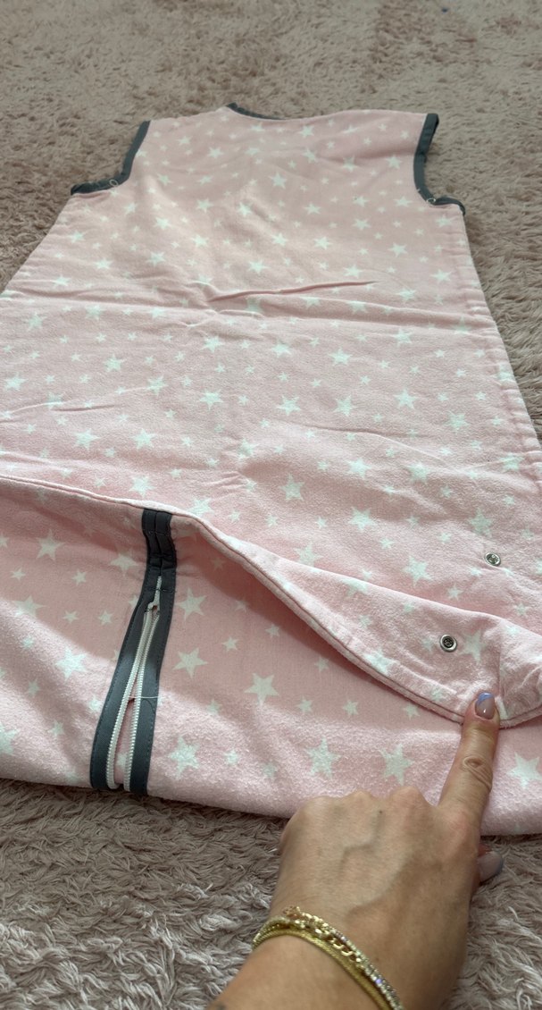 Pembe Yıldız Desenli Bebek Uyku Tulumu - Görsel 4