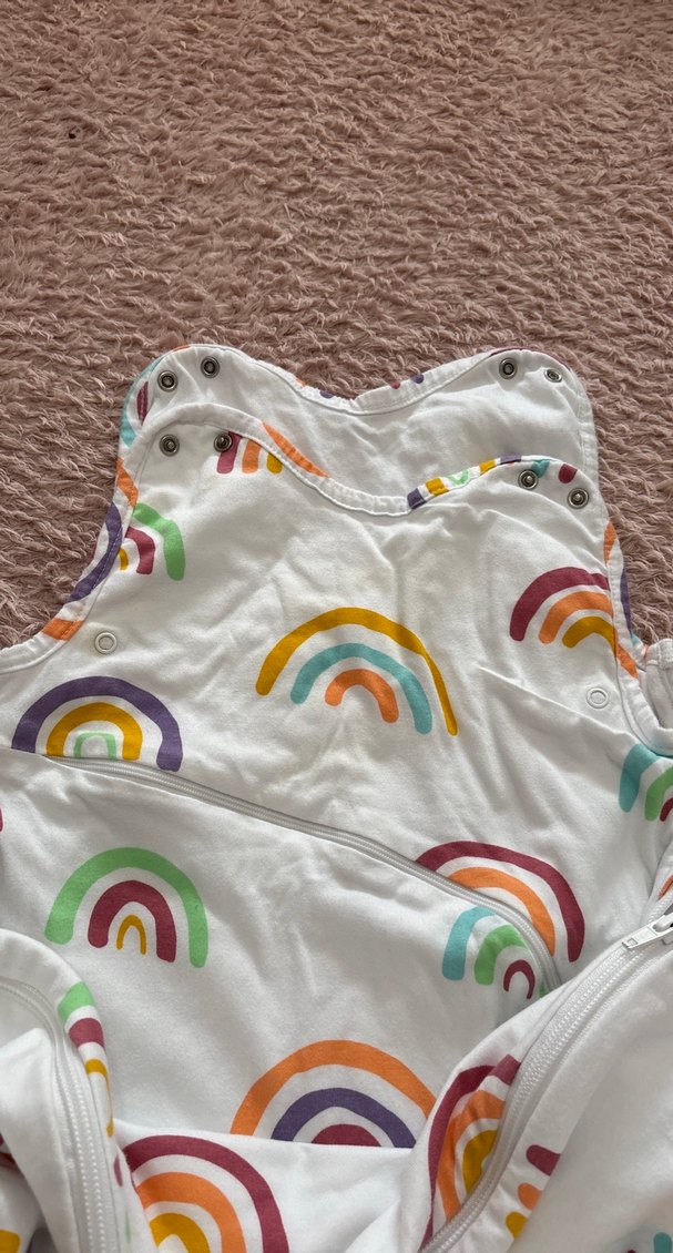 Çok Renkli Pastel Gökkuşağı Desenli Bebek Uyku Tulumu - Görsel 4