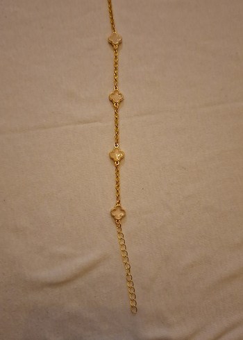 Van Cleef & Arpels Van Cleef Mineli Altın Renk Zincir Detaylı Kadın Bileklik