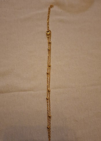 Van Cleef & Arpels Van Cleef Mineli Altın Renk Zincir Detaylı Midi Kolye
