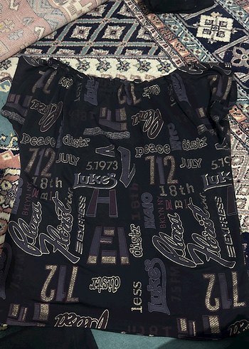 Bohem Tarz Siyah Baskılı Hamile Tişörtü - Görsel 2