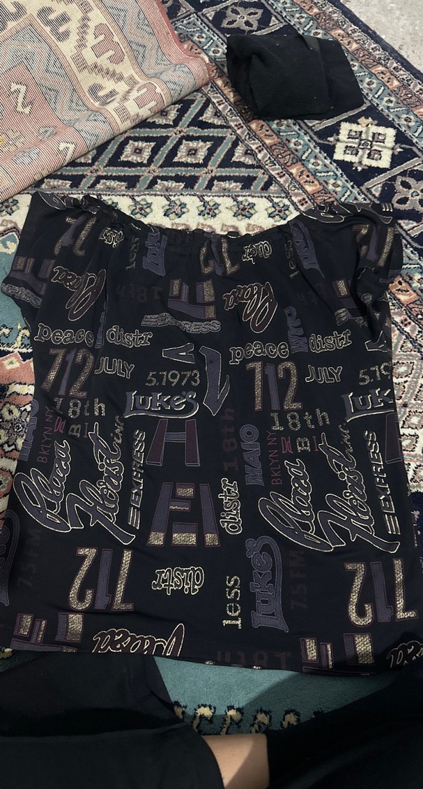 Bohem Tarz Siyah Baskılı Hamile Tişörtü - Görsel 2