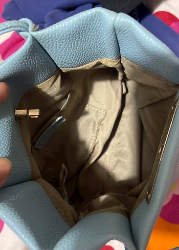 ADL Mavi Deri Kadın Çanta - Görsel 4