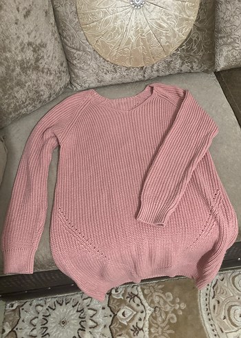 Pembe Örgü Kadın Triko Kazak