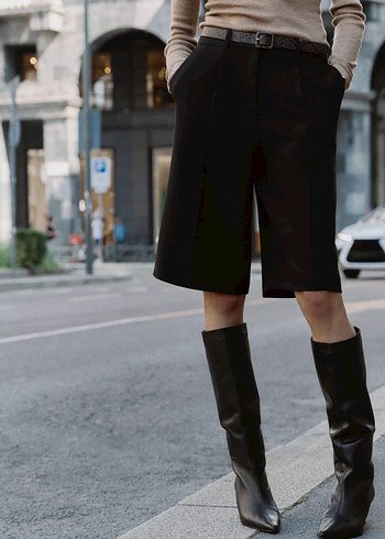 ZARA Orijinal Kemerli Uzun Bermuda - Görsel 5