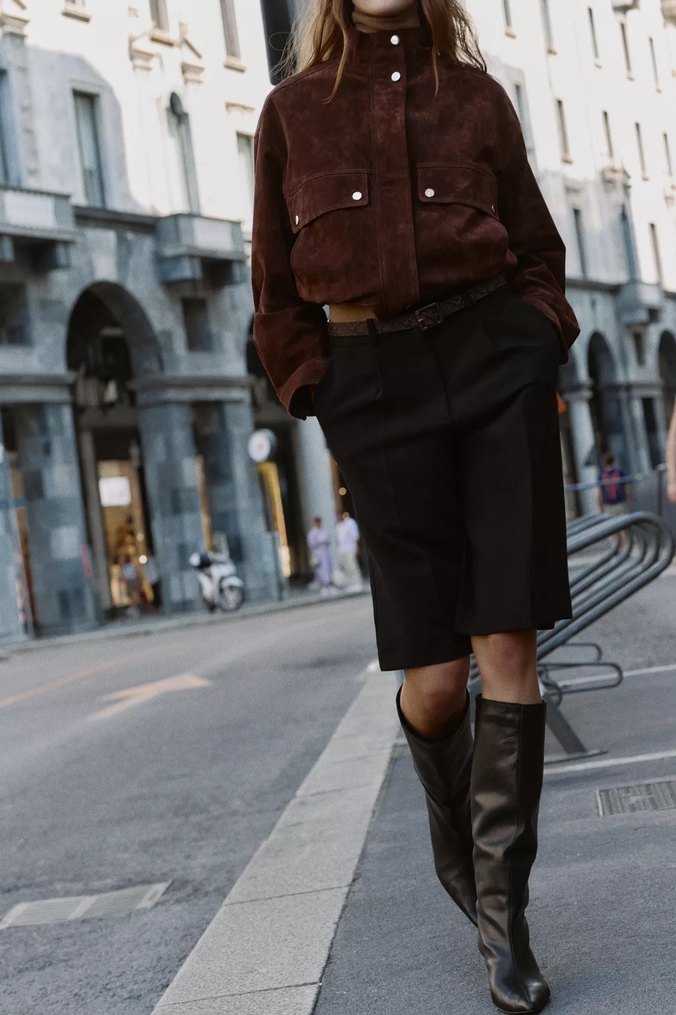 ZARA Orijinal Kemerli Uzun Bermuda - Görsel 4