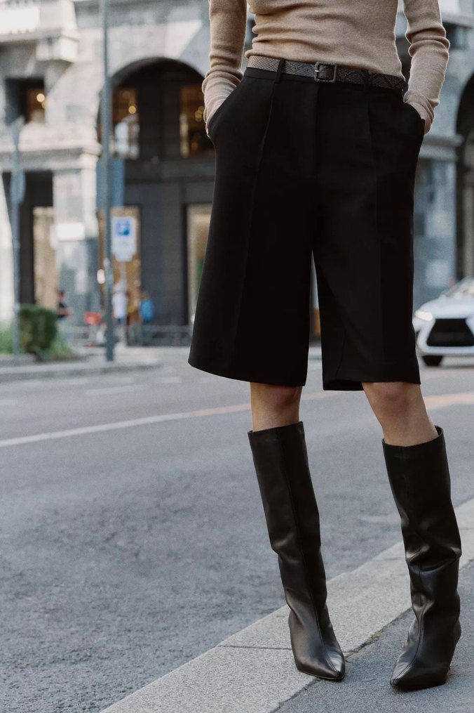 ZARA Orijinal Kemerli Uzun Bermuda - Görsel 5