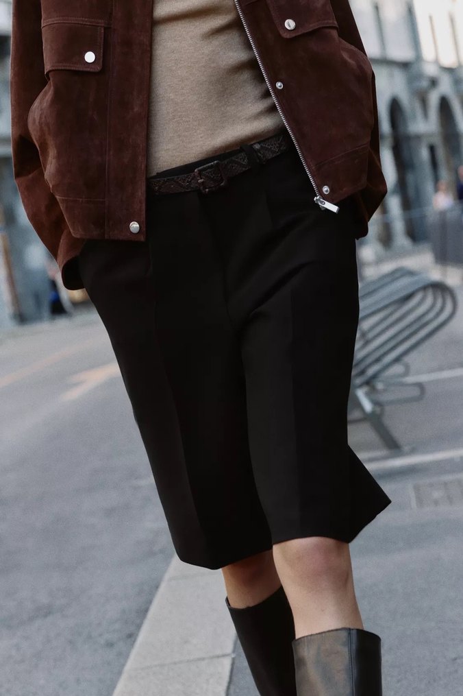 ZARA Orijinal Kemerli Uzun Bermuda - Görsel 3