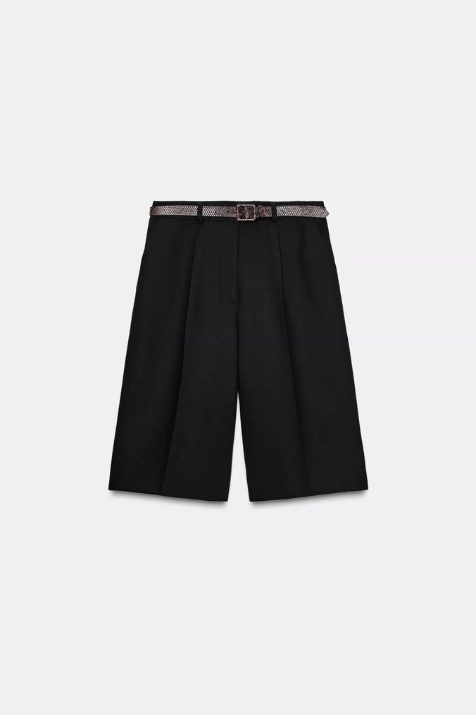 ZARA Orijinal Kemerli Uzun Bermuda - Görsel 4