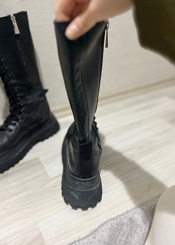 Bağcıklı deri çizme - Görsel 3