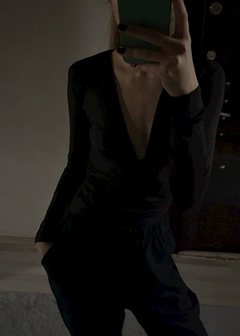 Drapeli uzun kollu body - Görsel 2