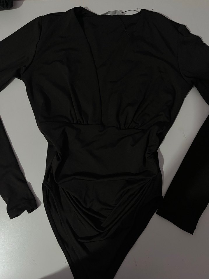 Drapeli uzun kollu body - Görsel 3