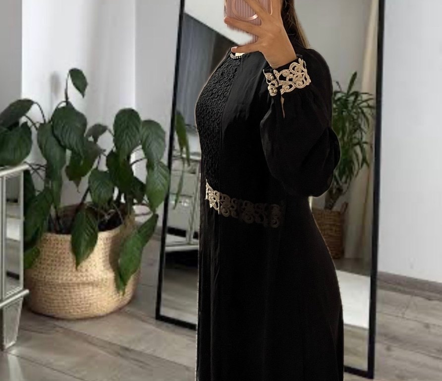 Siyah Uzun Kollu Abiye - Görsel 2