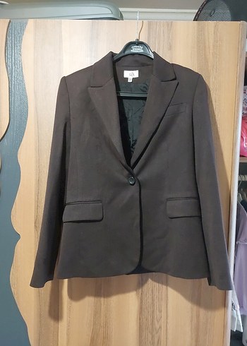 Düğmeli Kahverengi Kadın Blazer Ceket