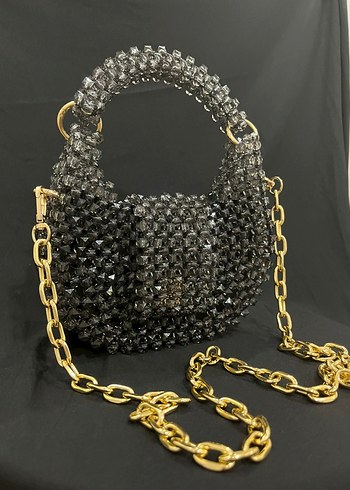 Zincir Detaylı Siyah Gotik Kadın Çanta
