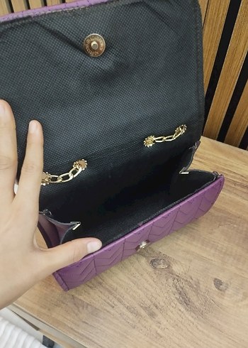 Mor Zincir Detaylı Kadın Çanta - Görsel 3